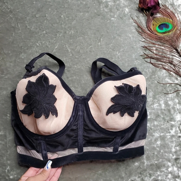 Victoria's Secret Floral Velvet Demi Set - Picture 2 of 9